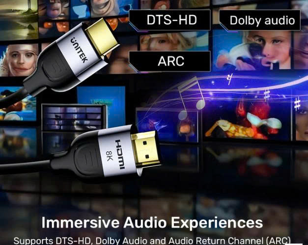 Cáp HDMI 2,1 chuẩn 8K dài từ 1m đến 5m chính hãng Unitek mã C1108GY01